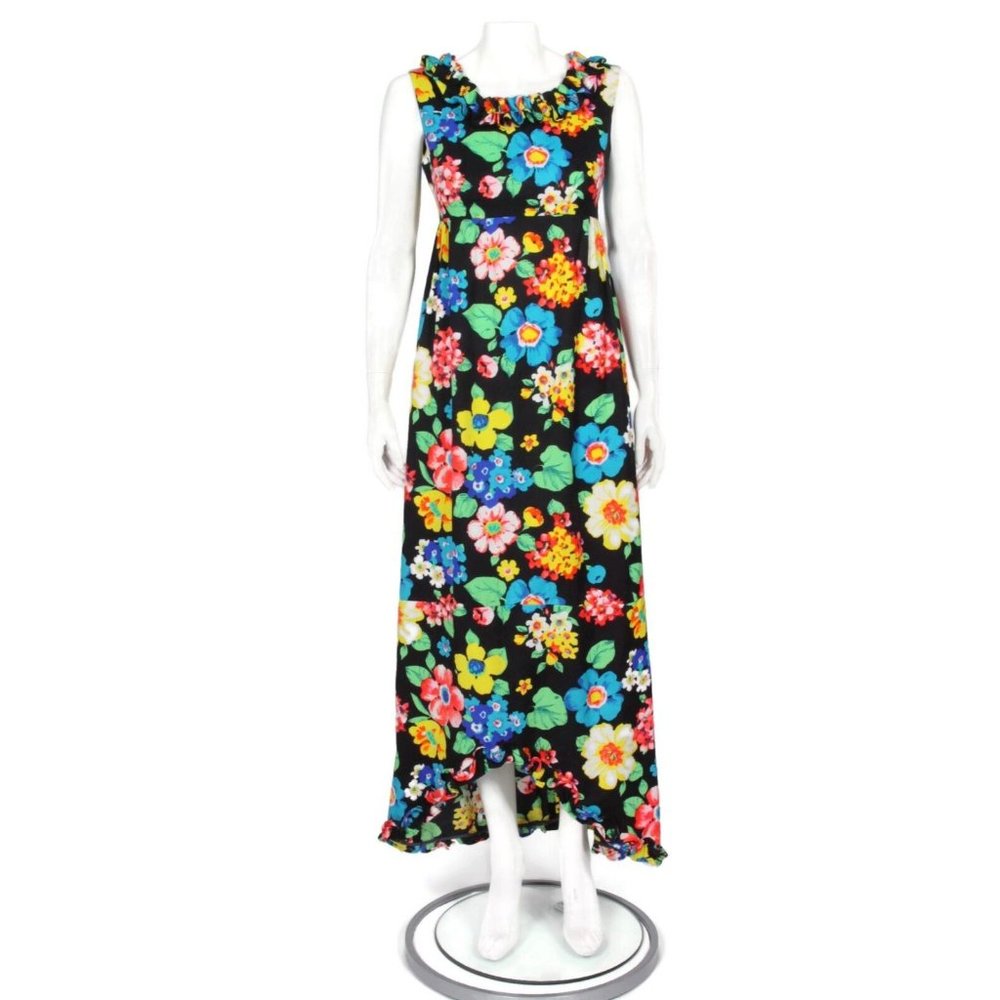 Vintage 90s Neon Floral Dress Retro Jams Hawaiian size S/M - 859